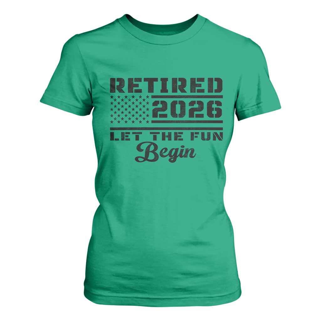 Retirement 2026 T Shirt For Women Cool Retired Gift American Flag TS10 Irish Green Print Your Wear