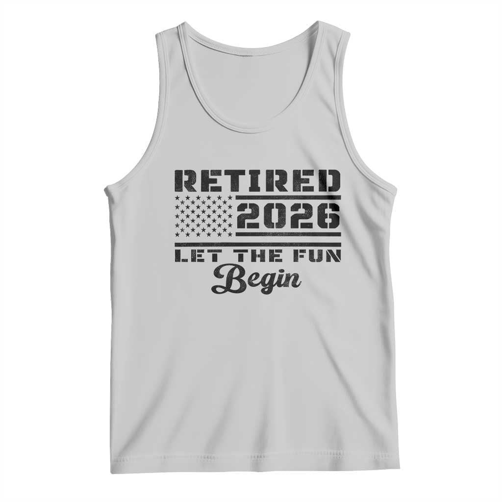Retirement 2026 Tank Top Cool Retired Gift American Flag TS10 Ash Print Your Wear