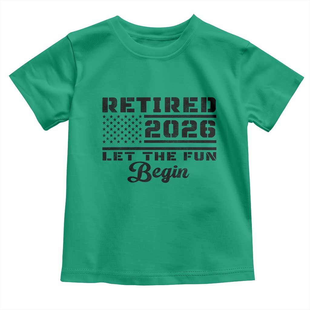 Retirement 2026 Toddler T Shirt Cool Retired Gift American Flag TS10 Irish Green Print Your Wear