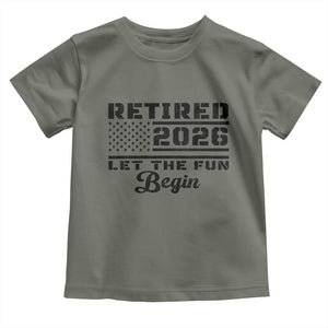 Retirement 2026 Toddler T Shirt Cool Retired Gift American Flag TS10 Military Green Print Your Wear