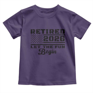 Retirement 2026 Toddler T Shirt Cool Retired Gift American Flag TS10 Purple Print Your Wear