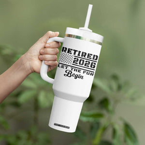 Retirement 2026 Tumbler With Handle Cool Retired Gift American Flag TS10 Print Your Wear