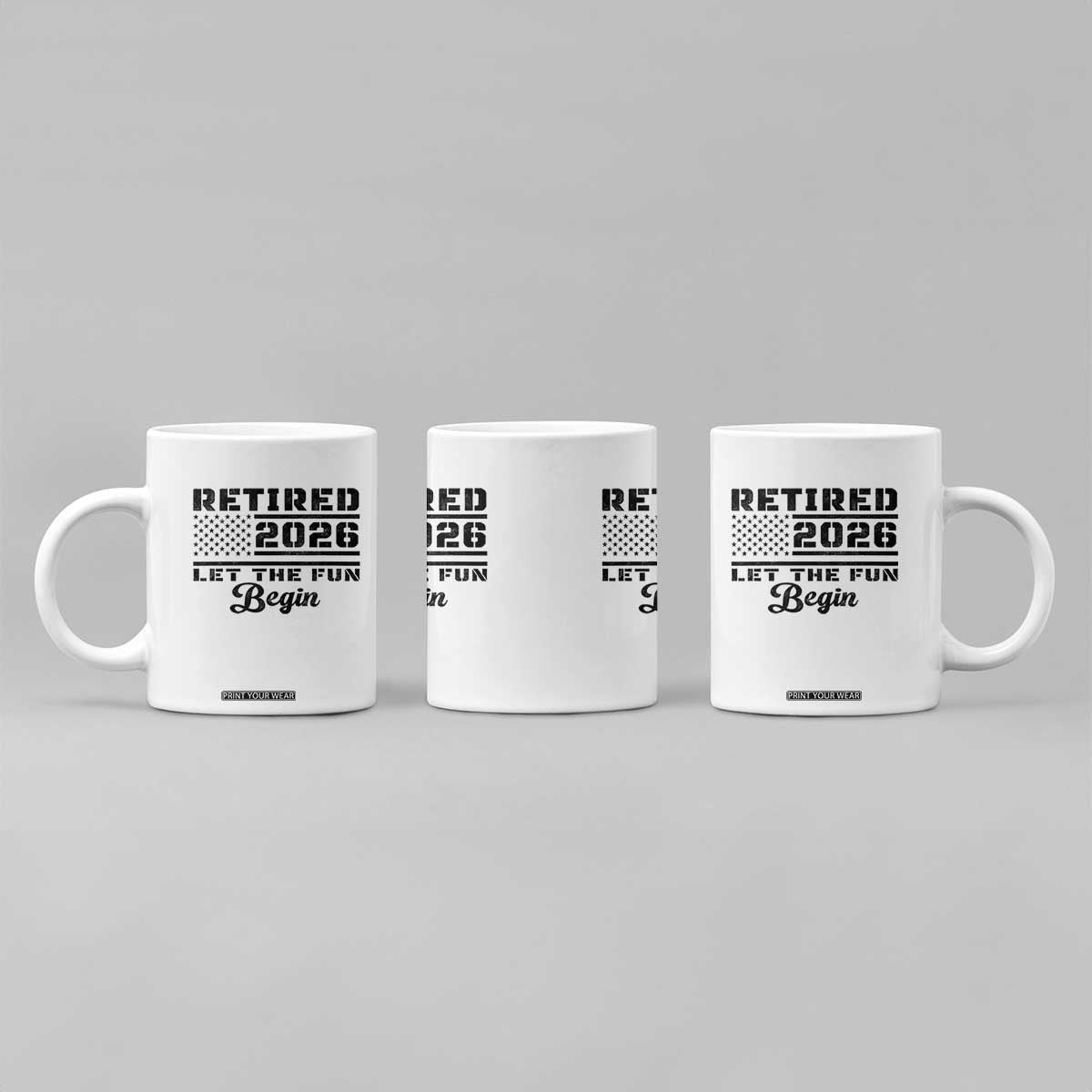 Retirement 2026 Coffee Mug Cool Retired Gift American Flag TS10 Print Your Wear