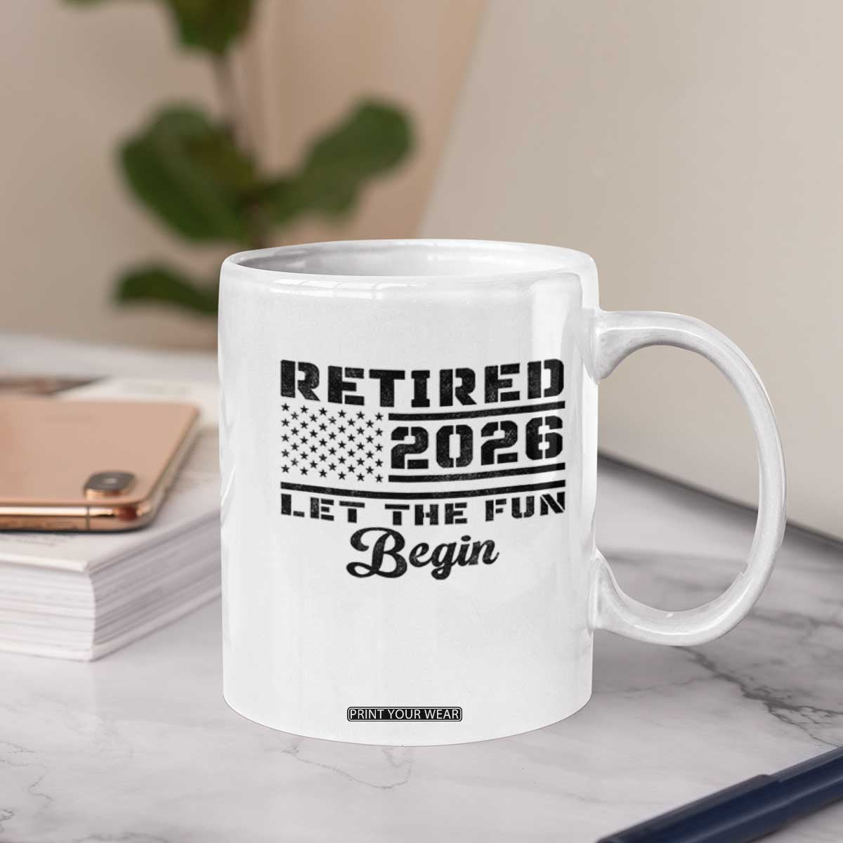 Retirement 2026 Coffee Mug Cool Retired Gift American Flag TS10 Print Your Wear
