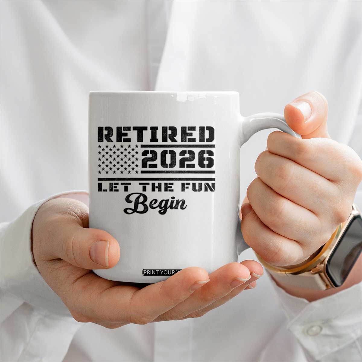 Retirement 2026 Coffee Mug Cool Retired Gift American Flag TS10 Print Your Wear