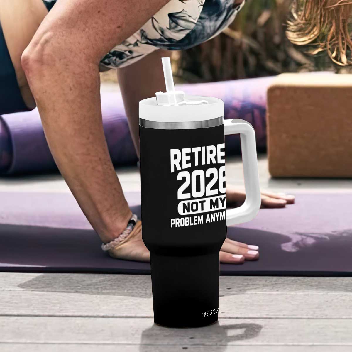 Retired 2026 Tumbler With Handle Not My Problems Anymore Farewell Goodbye Gifts for Coworkers TS10 Print Your Wear