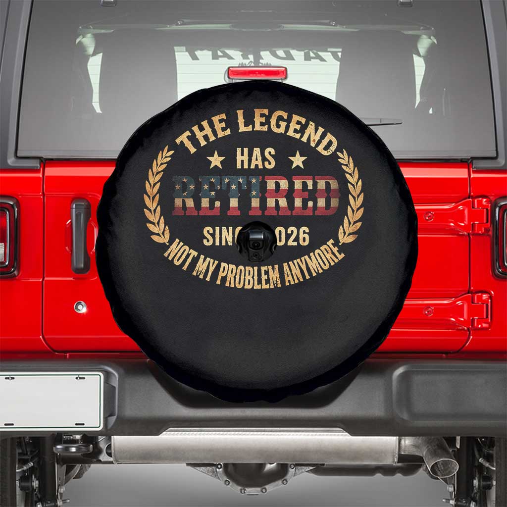 Retirement Gifts For Men 2026 Spare Tire Cover The Legend Has Retired Retired Not My Problems Anymore US Flag TS10 Black Print Your Wear