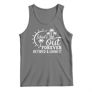 Retired Teacher Tank Top Schools Out Forever Retirement Teacher Gift TS10 Black Heather Print Your Wear