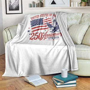 USA 250th Anniversary Throw Blanket Land Of The Free USA Patriotic 1776 2026 Statue Of Liberty Eagle Flag TS10 Print Your Wear