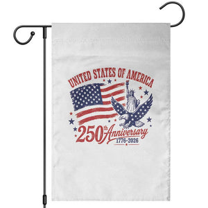 USA 250th Anniversary Garden Flag Land Of The Free USA Patriotic 1776 2026 Statue Of Liberty Eagle Flag TS10 White Print Your Wear
