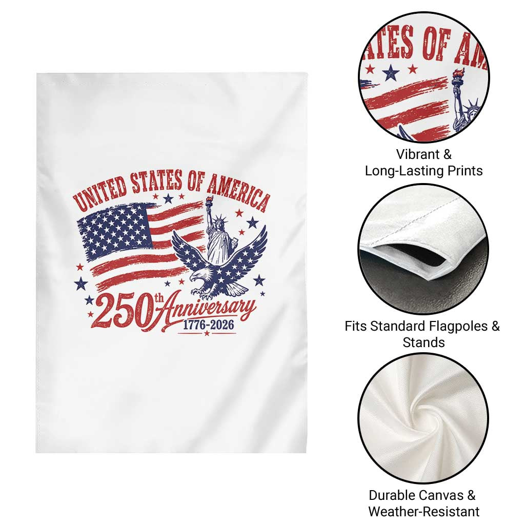USA 250th Anniversary Garden Flag Land Of The Free USA Patriotic 1776 2026 Statue Of Liberty Eagle Flag TS10 Print Your Wear