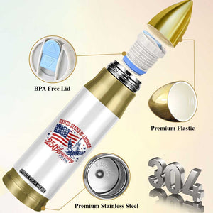 USA 250th Anniversary Bullet Tumbler Land Of The Free USA Patriotic 1776 2026 Statue Of Liberty Eagle Flag TS10 Print Your Wear