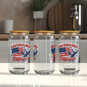 USA 250th Anniversary Glass Can Land Of The Free USA Patriotic 1776 2026 Statue Of Liberty Eagle Flag TS10 Print Your Wear