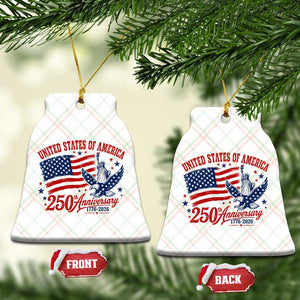 USA 250th Anniversary Ceramic Ornament Land Of The Free USA Patriotic 1776 2026 Statue Of Liberty Eagle Flag TS10 Print Your Wear