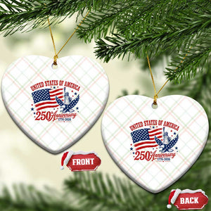 USA 250th Anniversary Ceramic Ornament Land Of The Free USA Patriotic 1776 2026 Statue Of Liberty Eagle Flag TS10 Print Your Wear