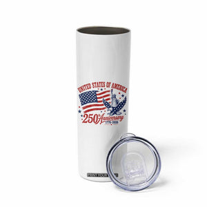 USA 250th Anniversary Skinny Tumbler Land Of The Free USA Patriotic 1776 2026 Statue Of Liberty Eagle Flag TS10 Print Your Wear