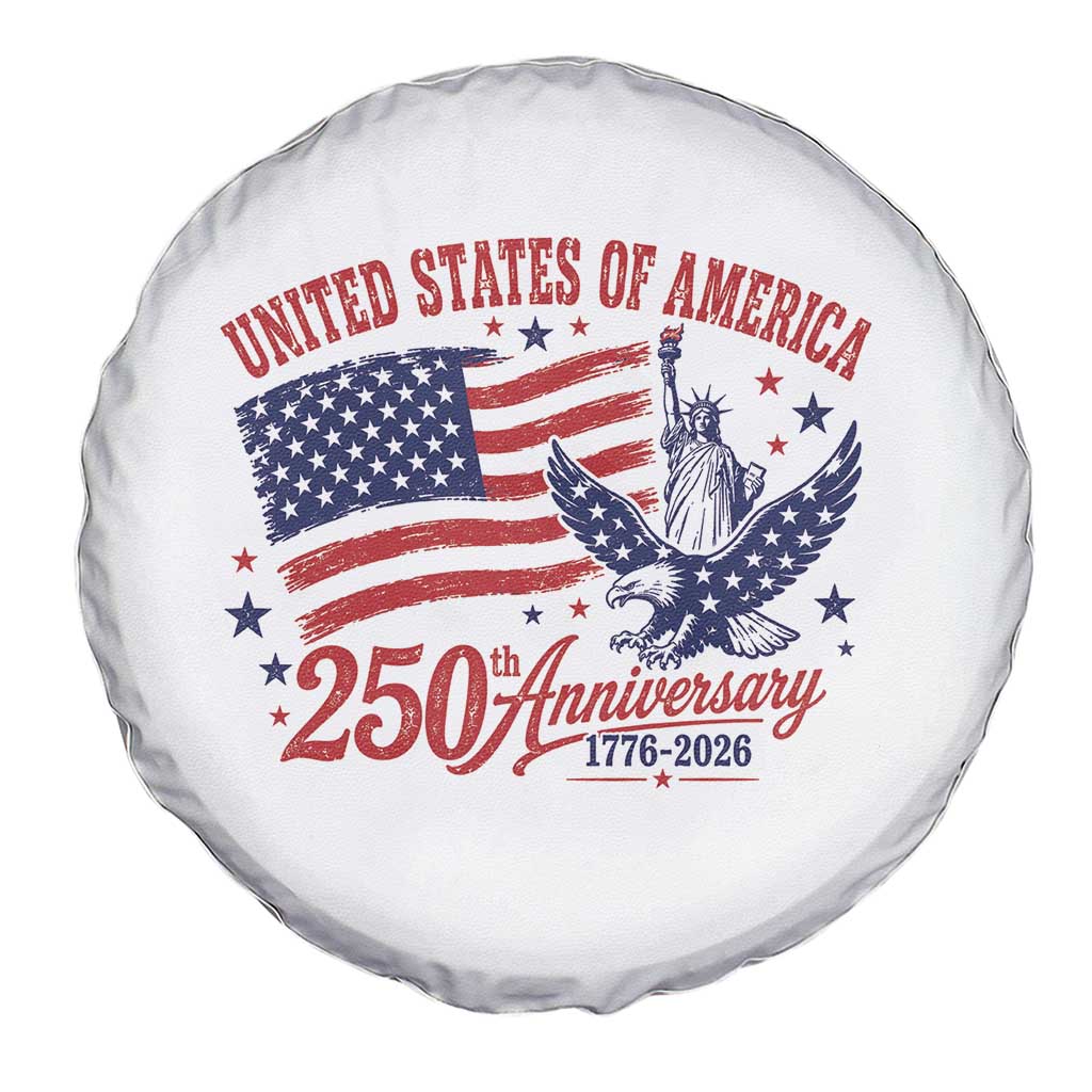USA 250th Anniversary Spare Tire Cover Land Of The Free USA Patriotic 1776 2026 Statue Of Liberty Eagle Flag TS10 Print Your Wear