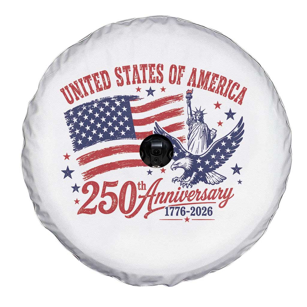 USA 250th Anniversary Spare Tire Cover Land Of The Free USA Patriotic 1776 2026 Statue Of Liberty Eagle Flag TS10 Print Your Wear