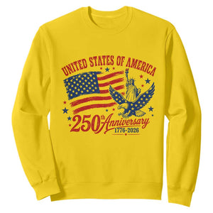 USA 250th Anniversary Sweatshirt Land Of The Free USA Patriotic 1776 2026 Statue Of Liberty Eagle Flag TS10 Daisy Print Your Wear
