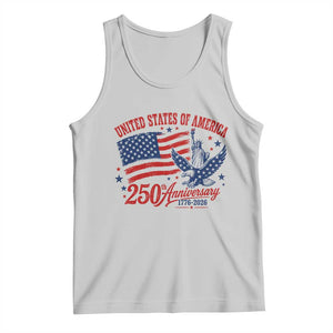 USA 250th Anniversary Tank Top Land Of The Free USA Patriotic 1776 2026 Statue Of Liberty Eagle Flag TS10 Ash Print Your Wear