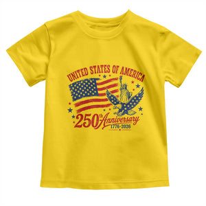 USA 250th Anniversary Toddler T Shirt Land Of The Free USA Patriotic 1776 2026 Statue Of Liberty Eagle Flag TS10 Daisy Print Your Wear