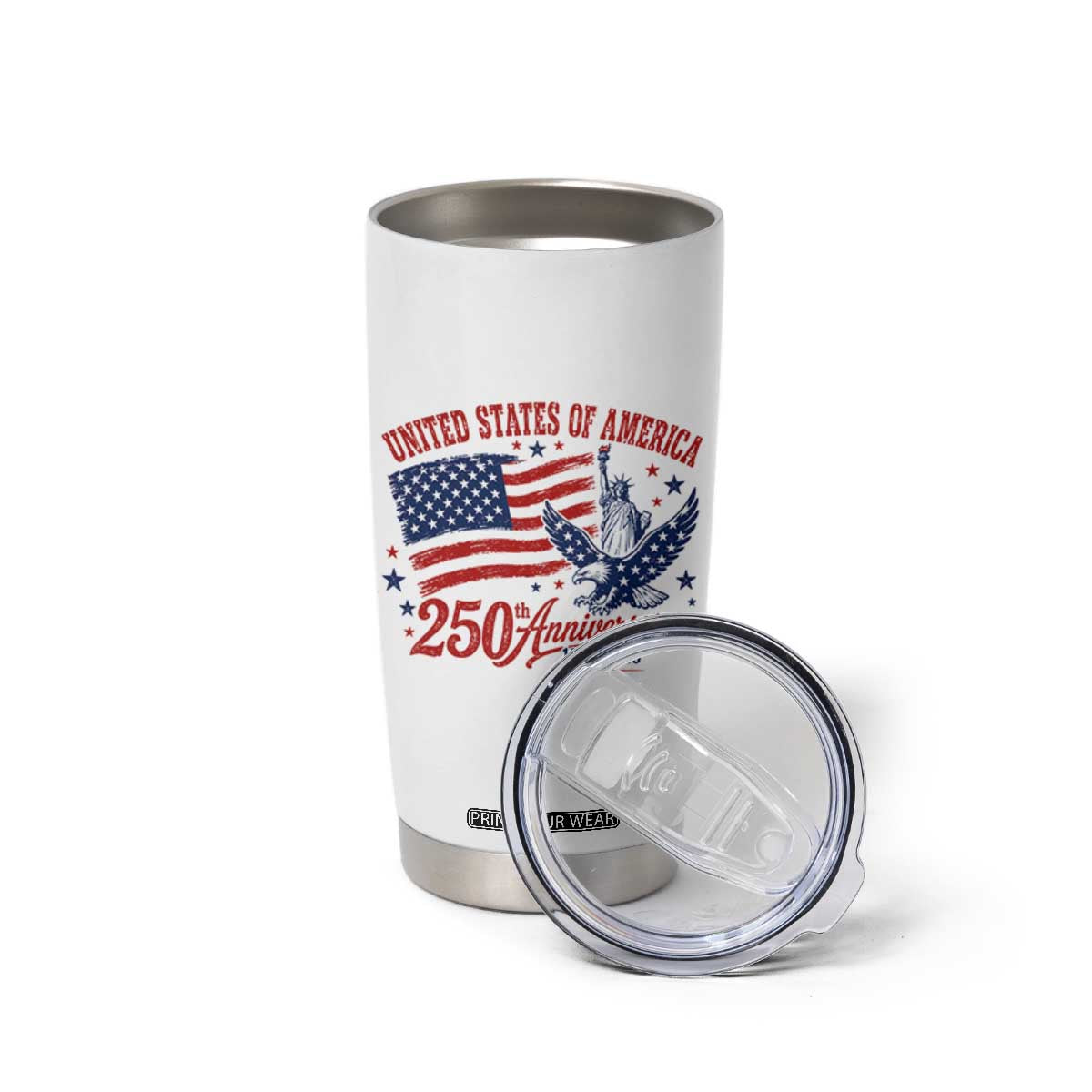 USA 250th Anniversary Tumbler Cup Land Of The Free USA Patriotic 1776 2026 Statue Of Liberty Eagle Flag TS10 Print Your Wear