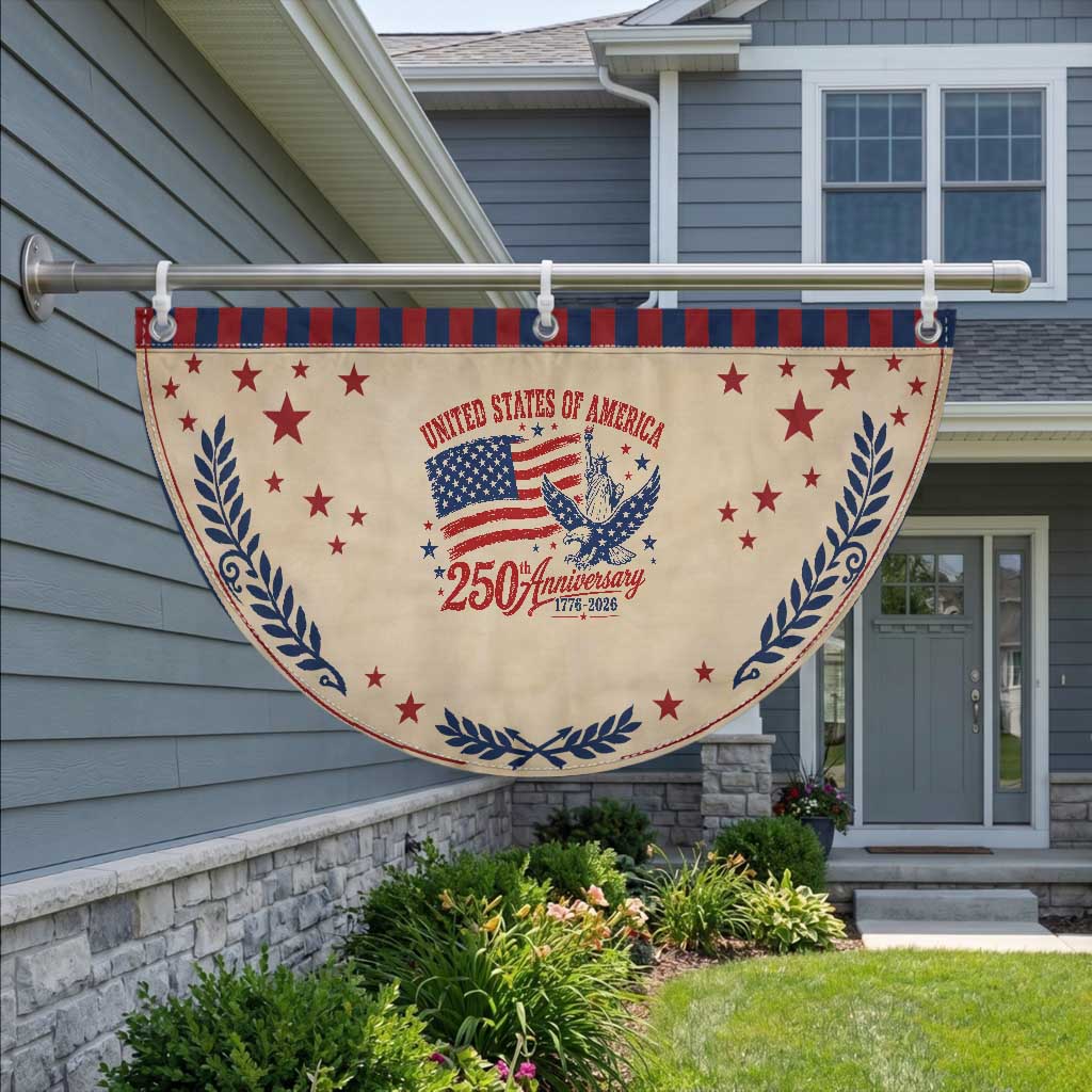 USA 250th Anniversary Patriotic Fan Flag Land Of The Free USA 1776 2026 Statue Of Liberty Eagle Flag