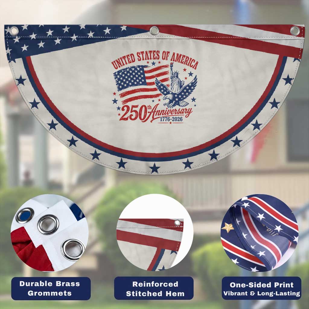 USA 250th Anniversary Patriotic Fan Flag Land Of The Free USA 1776 2026 Statue Of Liberty Eagle Flag