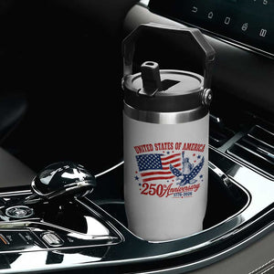 USA 250th Anniversary Flip Straw Tumbler Land Of The Free USA Patriotic 1776 2026 Statue Of Liberty Eagle Flag TS10 Print Your Wear