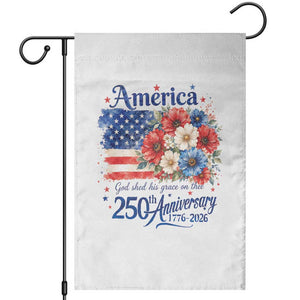God 250th Anniversary USA Flag Floral Garden Flag Patriotic Freedom 4th of July 250 Years America TS10 White Print Your Wear