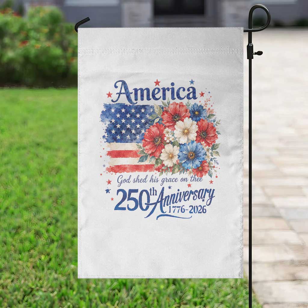 God 250th Anniversary USA Flag Floral Garden Flag Patriotic Freedom 4th of July 250 Years America TS10 Print Your Wear