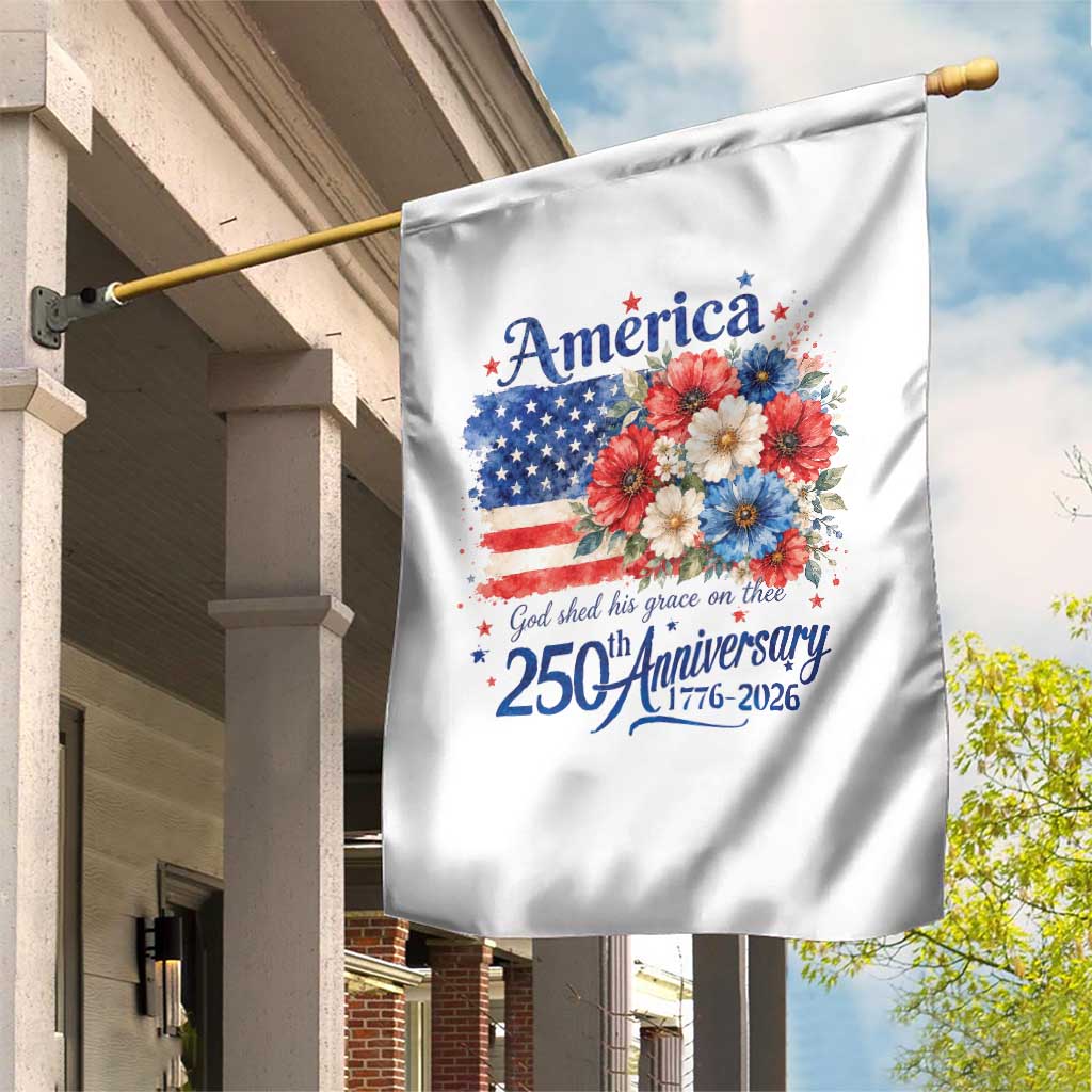 God 250th Anniversary USA Flag Floral Garden Flag Patriotic Freedom 4th of July 250 Years America TS10 Print Your Wear