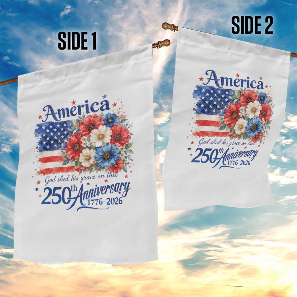 God 250th Anniversary USA Flag Floral Garden Flag Patriotic Freedom 4th of July 250 Years America TS10 Print Your Wear