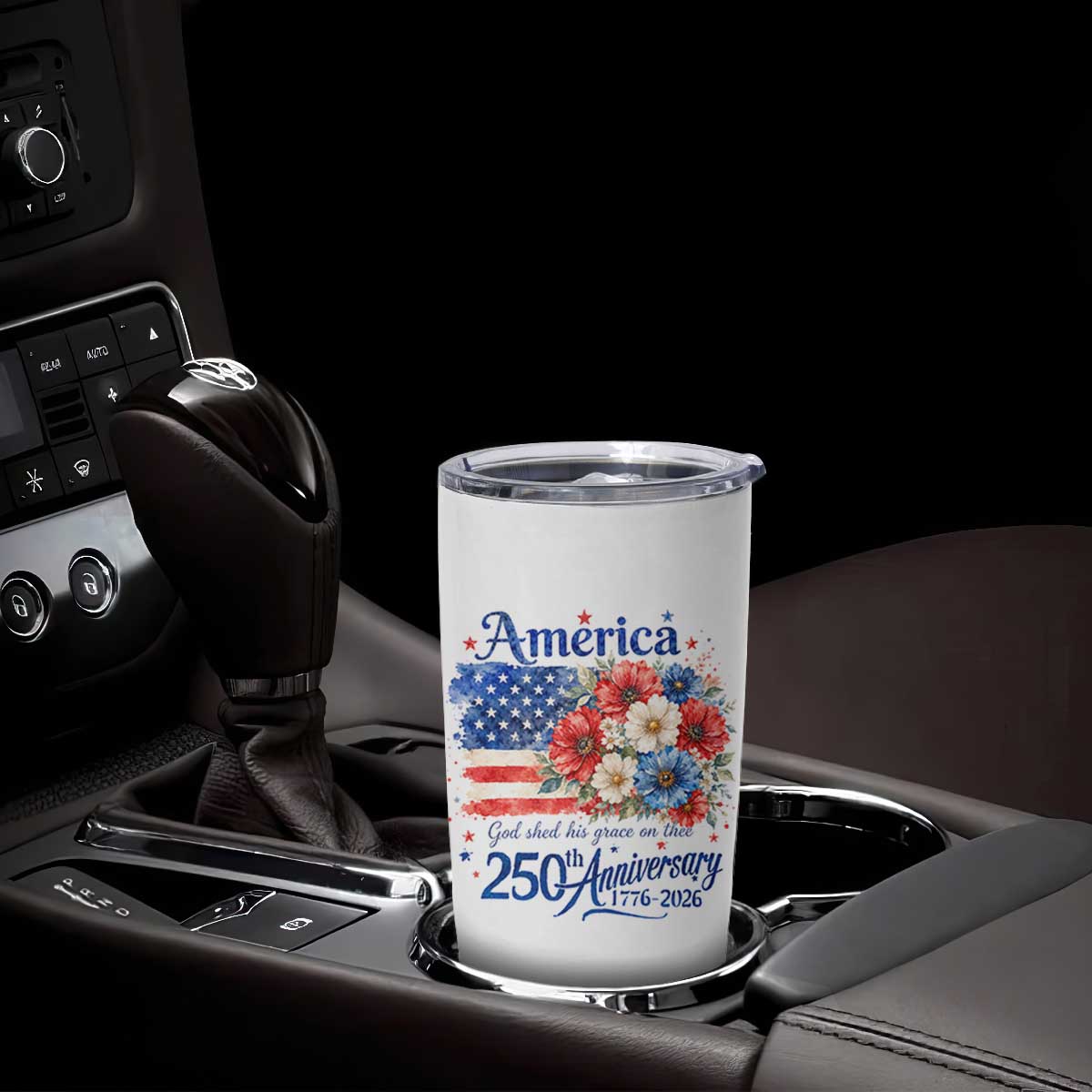 God 250th Anniversary USA Flag Floral Tumbler Cup Patriotic Freedom 4th of July 250 Years America TS10 Print Your Wear