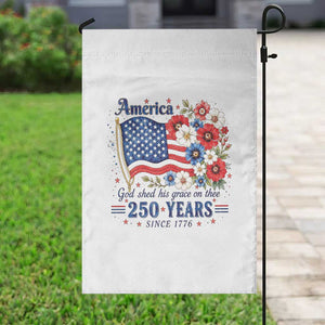 USA 250th Anniversary Flag Floral Graphic Garden Flag 250 Years America Patriot 4th of July Patriotism Gift TS10 Print Your Wear