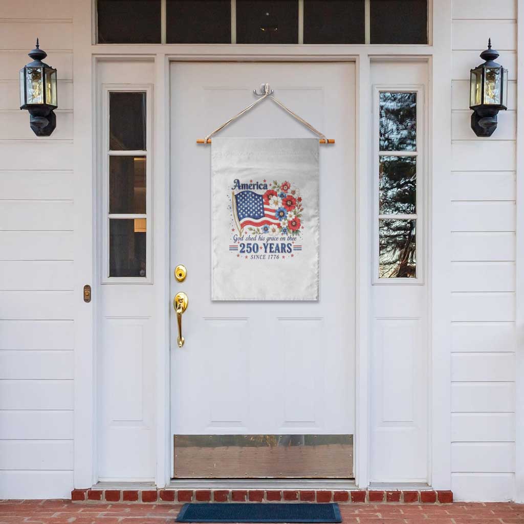 USA 250th Anniversary Flag Floral Graphic Garden Flag 250 Years America Patriot 4th of July Patriotism Gift TS10 Print Your Wear