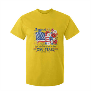 USA 250th Anniversary Flag Floral Graphic T Shirt For Kid 250 Years America Patriot 4th of July Patriotism Gift TS10 Daisy Print Your Wear