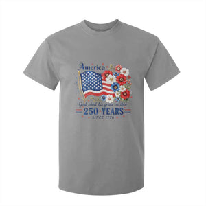 USA 250th Anniversary Flag Floral Graphic T Shirt For Kid 250 Years America Patriot 4th of July Patriotism Gift TS10 Sport Gray Print Your Wear