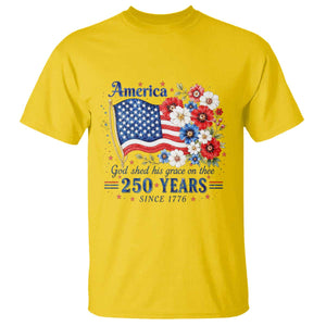 USA 250th Anniversary Flag Floral Graphic T Shirt 250 Years America Patriot 4th of July Patriotism Gift TS10 Daisy Print Your Wear