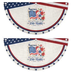 USA 250th Anniversary Flag Floral Graphic Patriotic Fan Flag 250 Years America Patriot 4th of July Patriotism Gift
