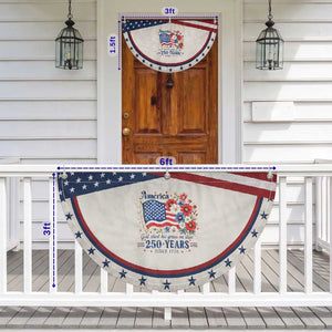 USA 250th Anniversary Flag Floral Graphic Patriotic Fan Flag 250 Years America Patriot 4th of July Patriotism Gift