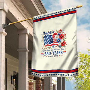 USA 250th Anniversary Flag Floral Graphic Patriotic Garden Flag 250 Years America Patriot 4th of July Patriotism Gift TS10 Modern Beige Red Print Your Wear