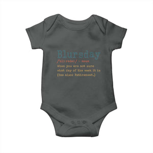 Funny Retired Baby Onesie Blursday Retirement Definition Gag Gifts TS10 Dark Heather Print Your Wear