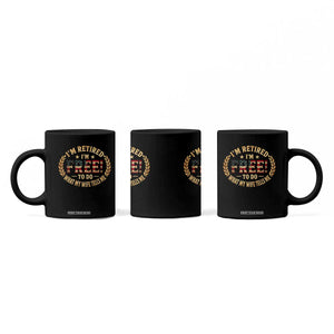 Retirement Gift for Husband Coffee Mug Retired Im Free To Do What My Wife Tells Me Retro US Flag TS10 Print Your Wear
