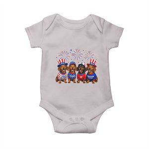 Vintage Patriotic Dachshund 250 Anniversary USA Baby Onesie Freedom 250 Years Weiner Dog Lovers Dad Mom