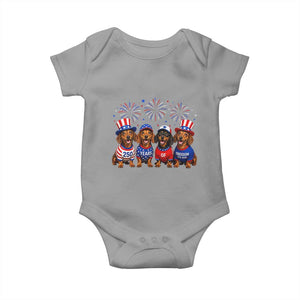 Vintage Patriotic Dachshund 250 Anniversary USA Baby Onesie Freedom 250 Years Weiner Dog Lovers Dad Mom