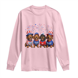 Vintage Patriotic Dachshund 250 Anniversary USA Long Sleeve Shirt Freedom 250 Years Weiner Dog Lovers Dad Mom