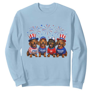 Vintage Patriotic Dachshund 250 Anniversary USA Sweatshirt Freedom 250 Years Weiner Dog Lovers Dad Mom