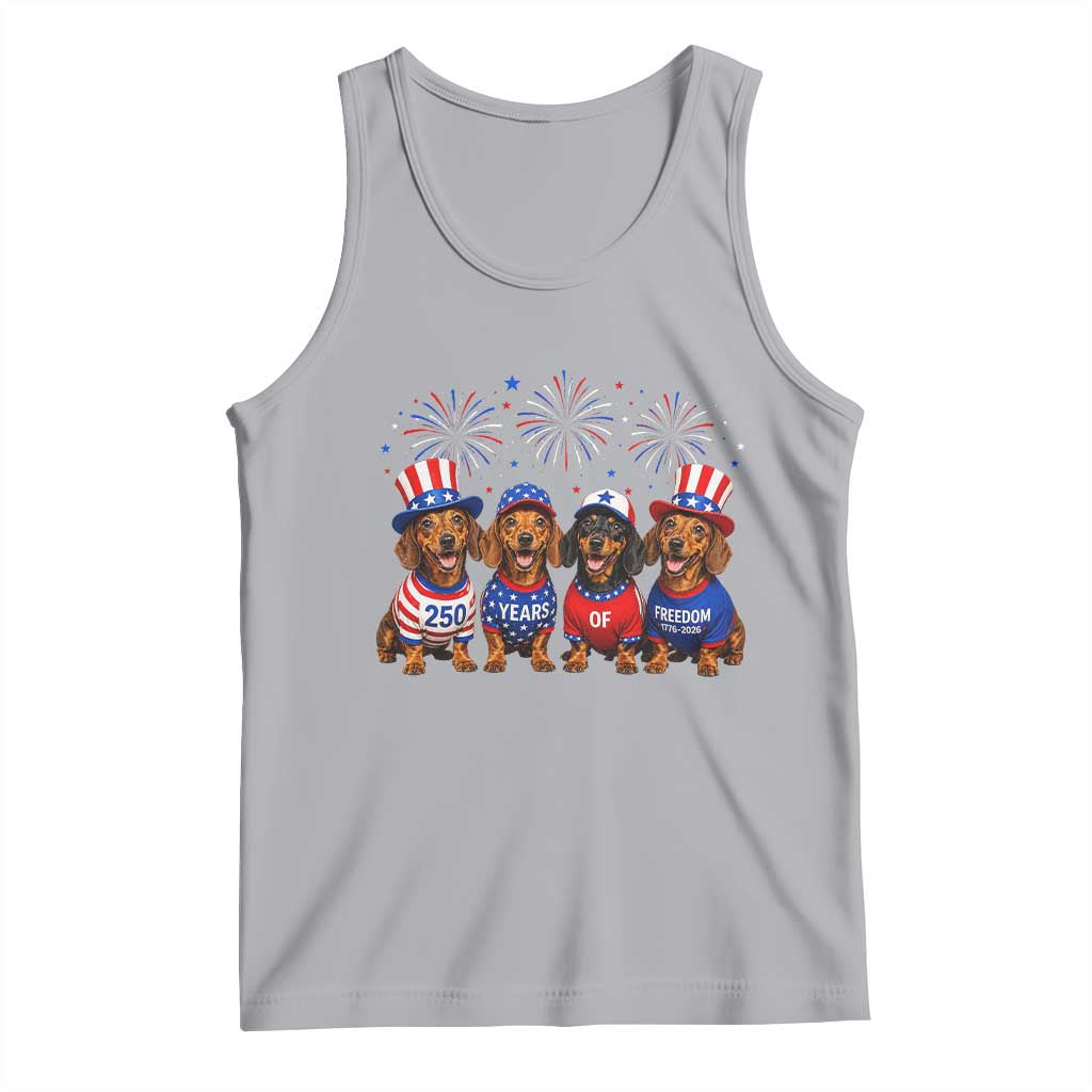 Vintage Patriotic Dachshund 250 Anniversary USA Tank Top Freedom 250 Years Weiner Dog Lovers Dad Mom