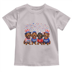 Vintage Patriotic Dachshund 250 Anniversary USA Toddler T Shirt Freedom 250 Years Weiner Dog Lovers Dad Mom